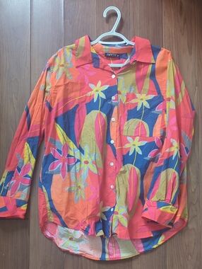 100% Cotton Floral Blouse M